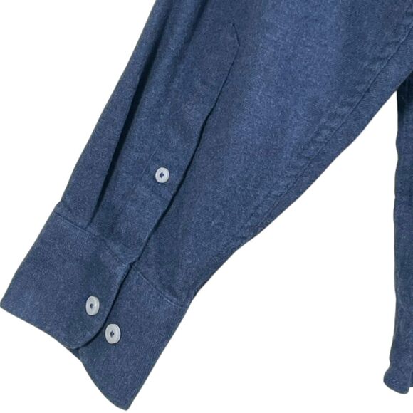 UNTUCKit Sherwood Navy Flannel Button-Down Shirt Size XXL Cotton Casual EUC - Picture 8 of 15